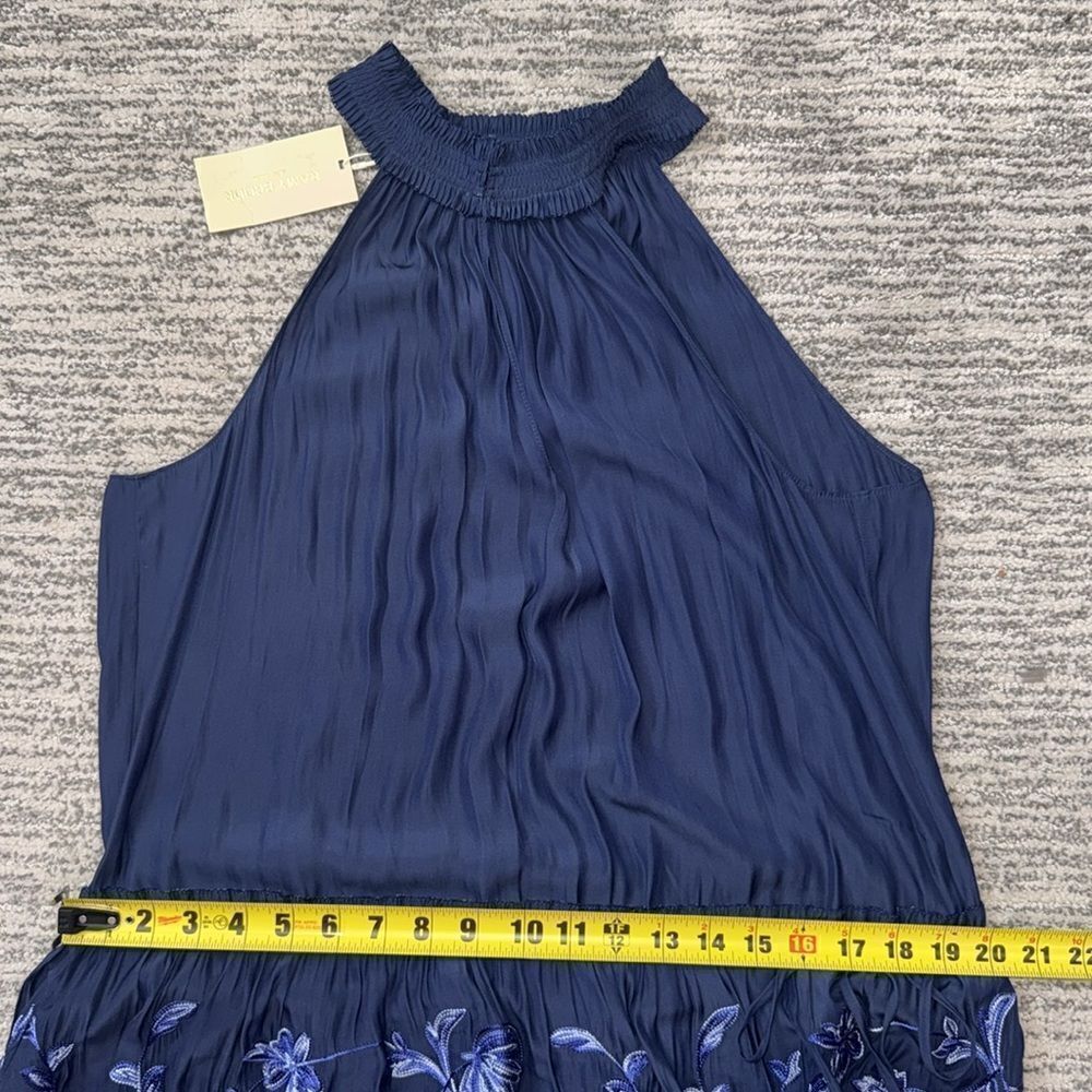 NWT RAMY BROOK Marcel Floral Mini Dress Navy Embroidered Medium - Picture 9 of 14